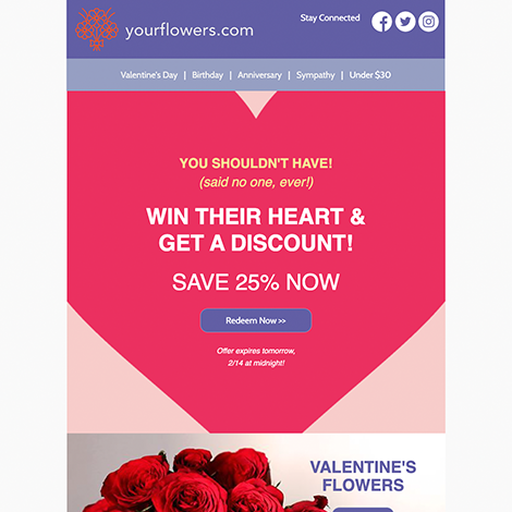 Valentine's Day Florist & Gifts Sale